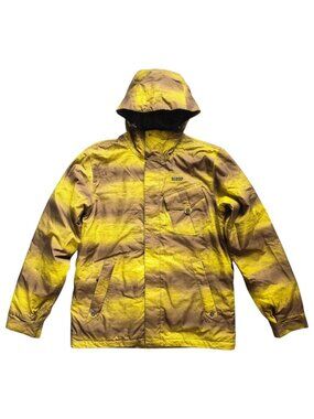 Orage Prime 10 Men's M Technical Ski Snowboard Jacket Woodgrain Stripe Y2K